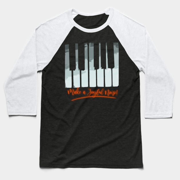 Make a Joyful Noise Piano Keys Baseball T-Shirt by Mi Bonita Designs